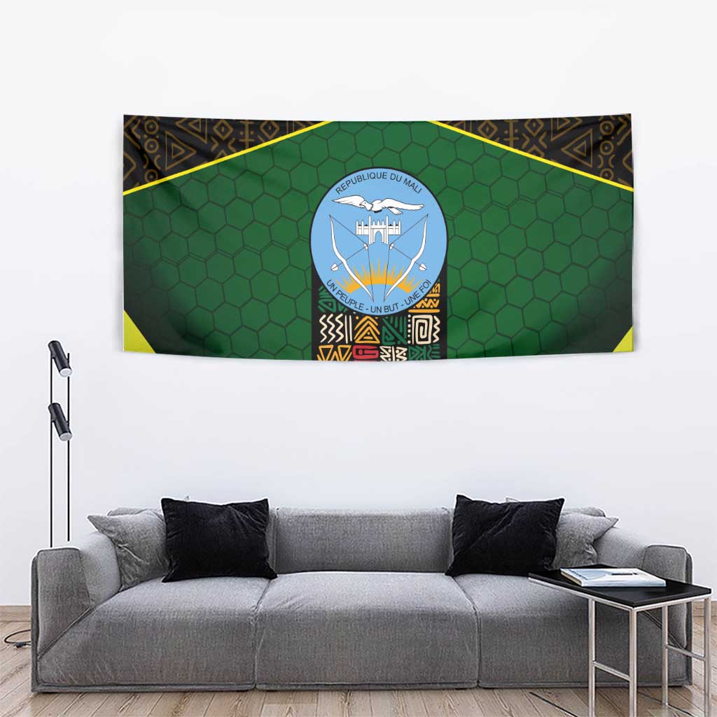 Mali Map Tapestry National Emblem & Cultural Pattern Design