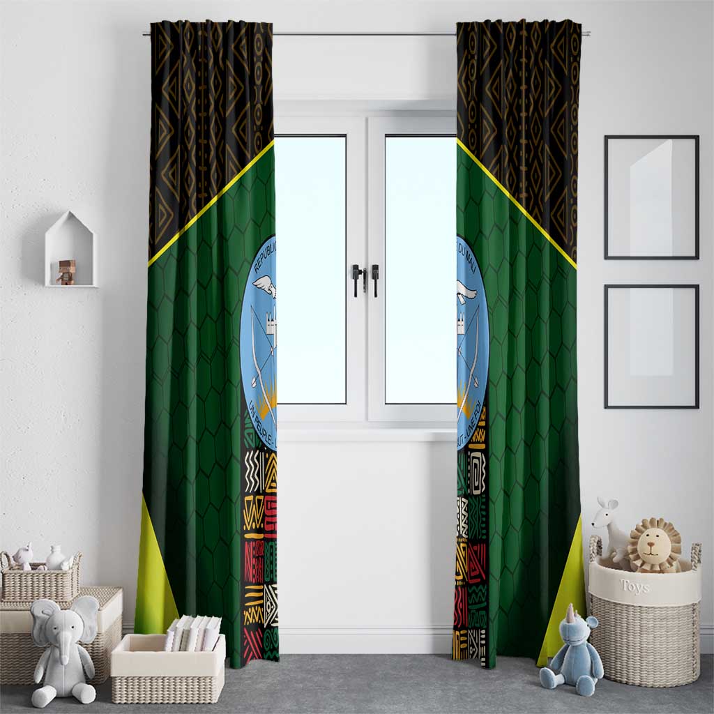Mali Map Window Curtain National Emblem & Cultural Pattern Design