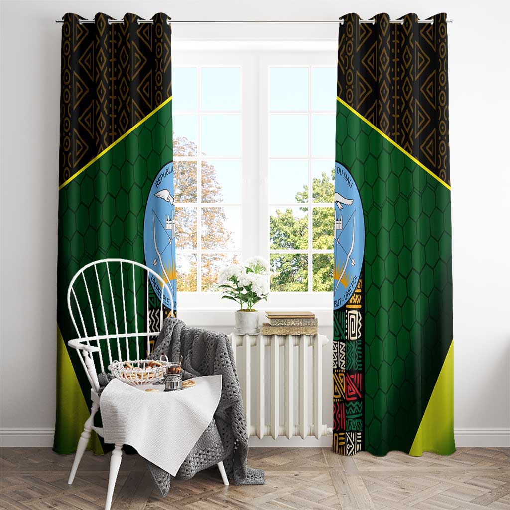 Mali Map Window Curtain National Emblem & Cultural Pattern Design