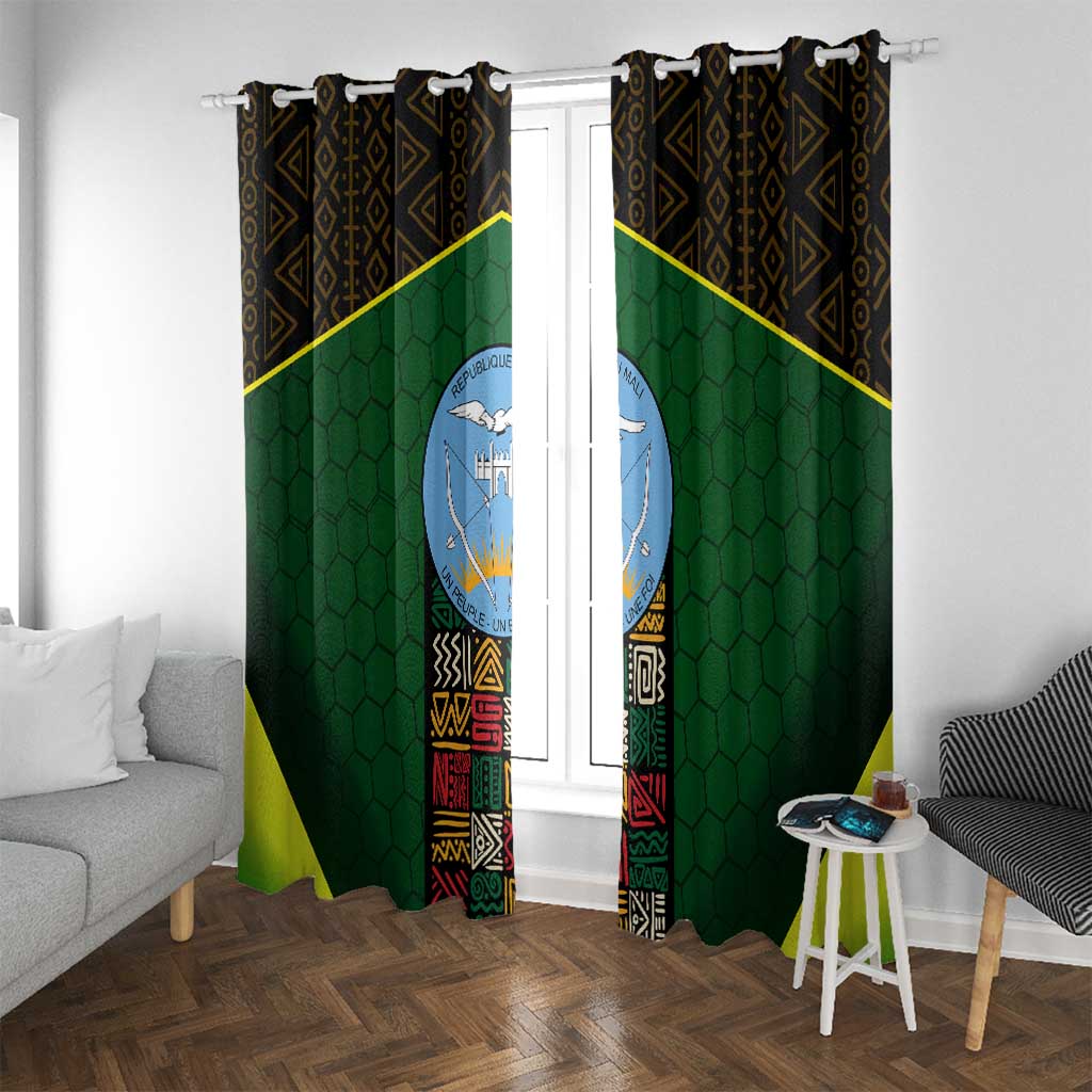 Mali Map Window Curtain National Emblem & Cultural Pattern Design