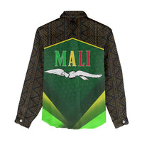 Mali Map Women Casual Shirt National Emblem & Cultural Pattern Design