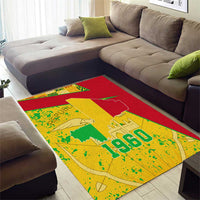 Mali Map Area Rug Heart-Inspired Design with National Flag Colors