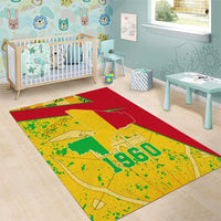 Mali Map Area Rug Heart-Inspired Design with National Flag Colors