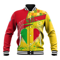 Mali Map Baseball Jacket Heart-Inspired Design with National Flag Colors