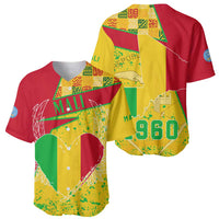 Mali Map Baseball Jersey Heart-Inspired Design with National Flag Colors