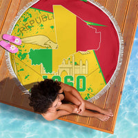Mali Map Beach Blanket Heart-Inspired Design with National Flag Colors