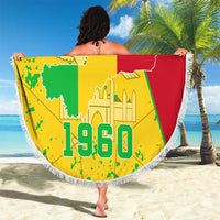 Mali Map Beach Blanket Heart-Inspired Design with National Flag Colors