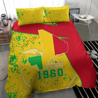 Mali Map Bedding Set Heart-Inspired Design with National Flag Colors