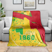 Mali Map Blanket Heart-Inspired Design with National Flag Colors