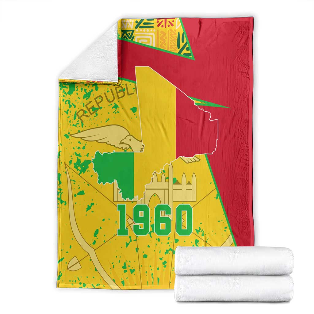 Mali Map Blanket Heart-Inspired Design with National Flag Colors