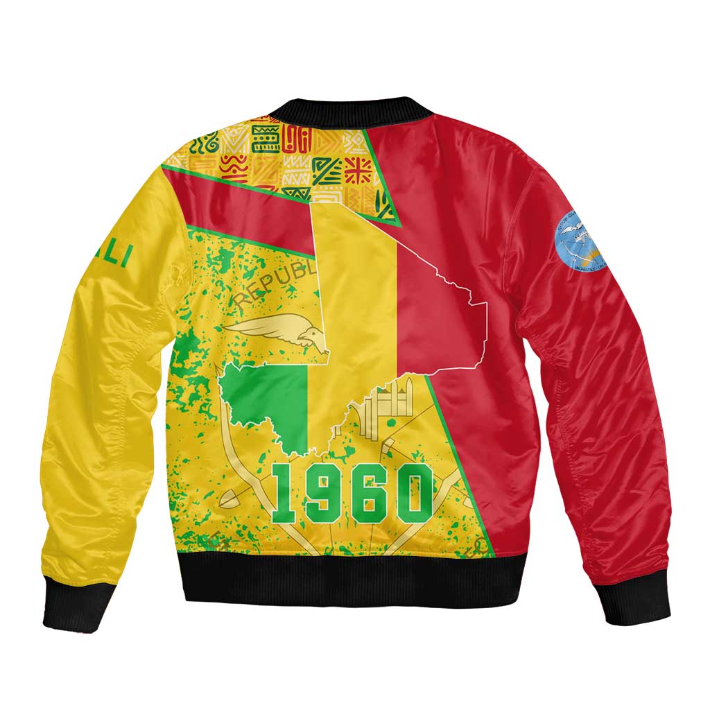 Mali Map Bomber Jacket Heart-Inspired Design with National Flag Colors