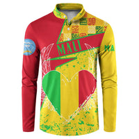 Mali Map Button Sweatshirt Heart-Inspired Design with National Flag Colors