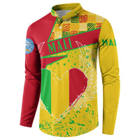 Mali Map Button Sweatshirt Heart-Inspired Design with National Flag Colors