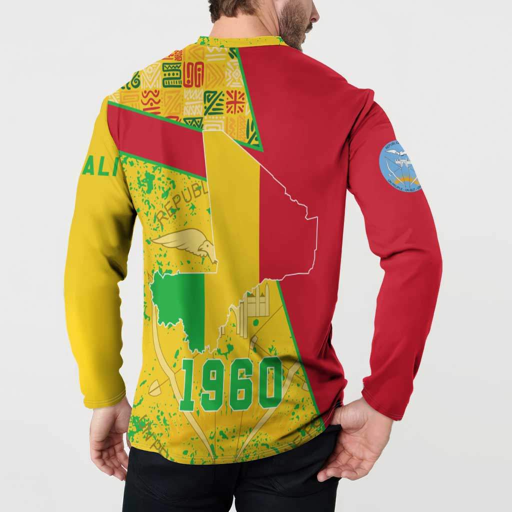 Mali Map Button Sweatshirt Heart-Inspired Design with National Flag Colors