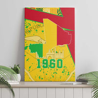 Mali Map Canvas Wall Art Heart-Inspired Design with National Flag Colors