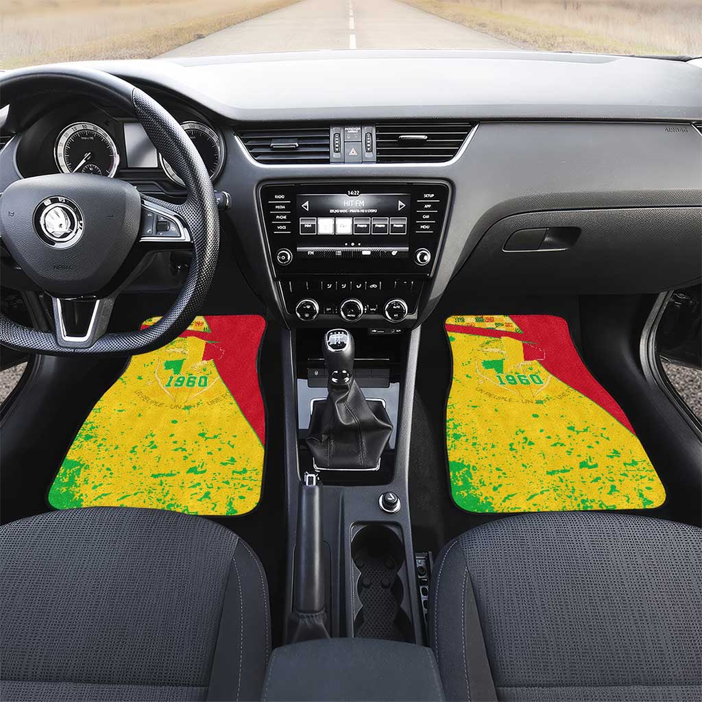 Mali Map Car Mats Heart-Inspired Design with National Flag Colors