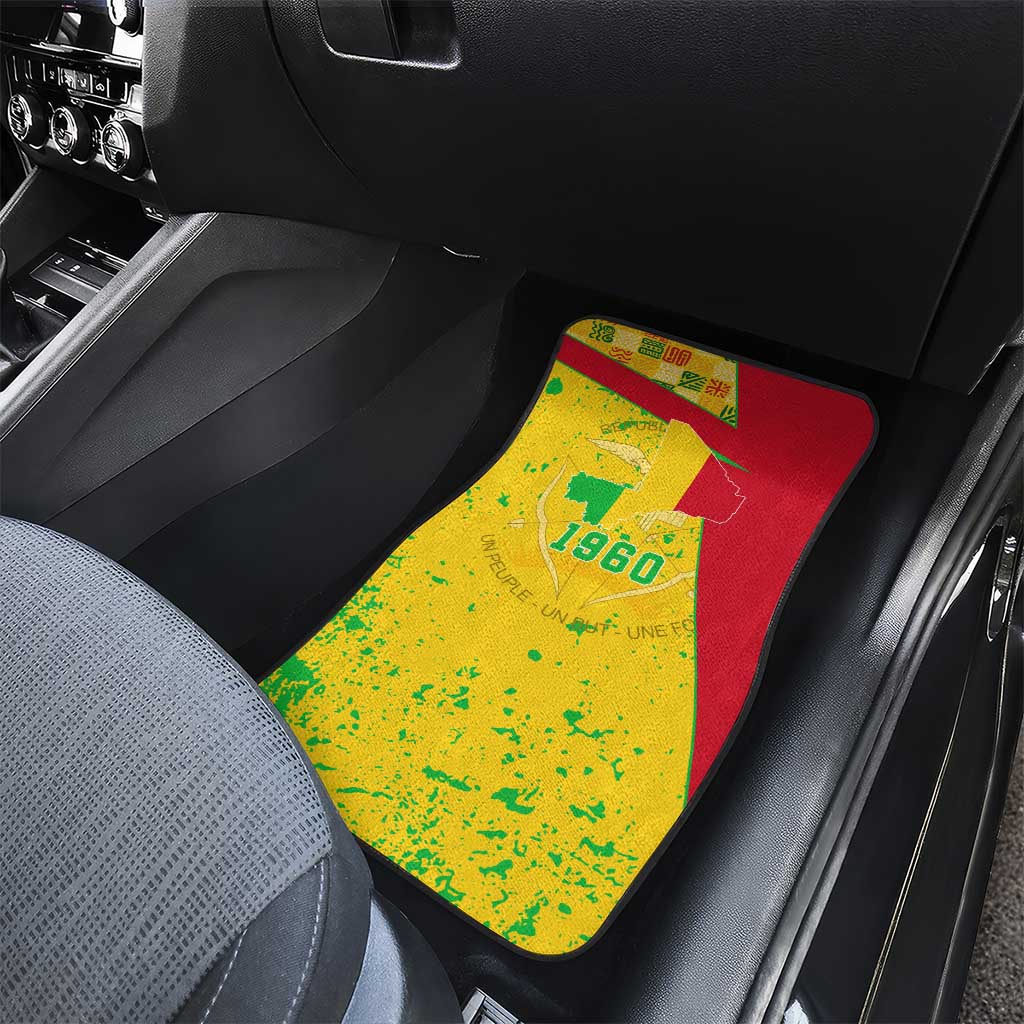 Mali Map Car Mats Heart-Inspired Design with National Flag Colors