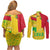 Mali Map Couples Matching Off Shoulder Short Dress and Long Sleeve Button Shirt Heart-Inspired Design with National Flag Colors