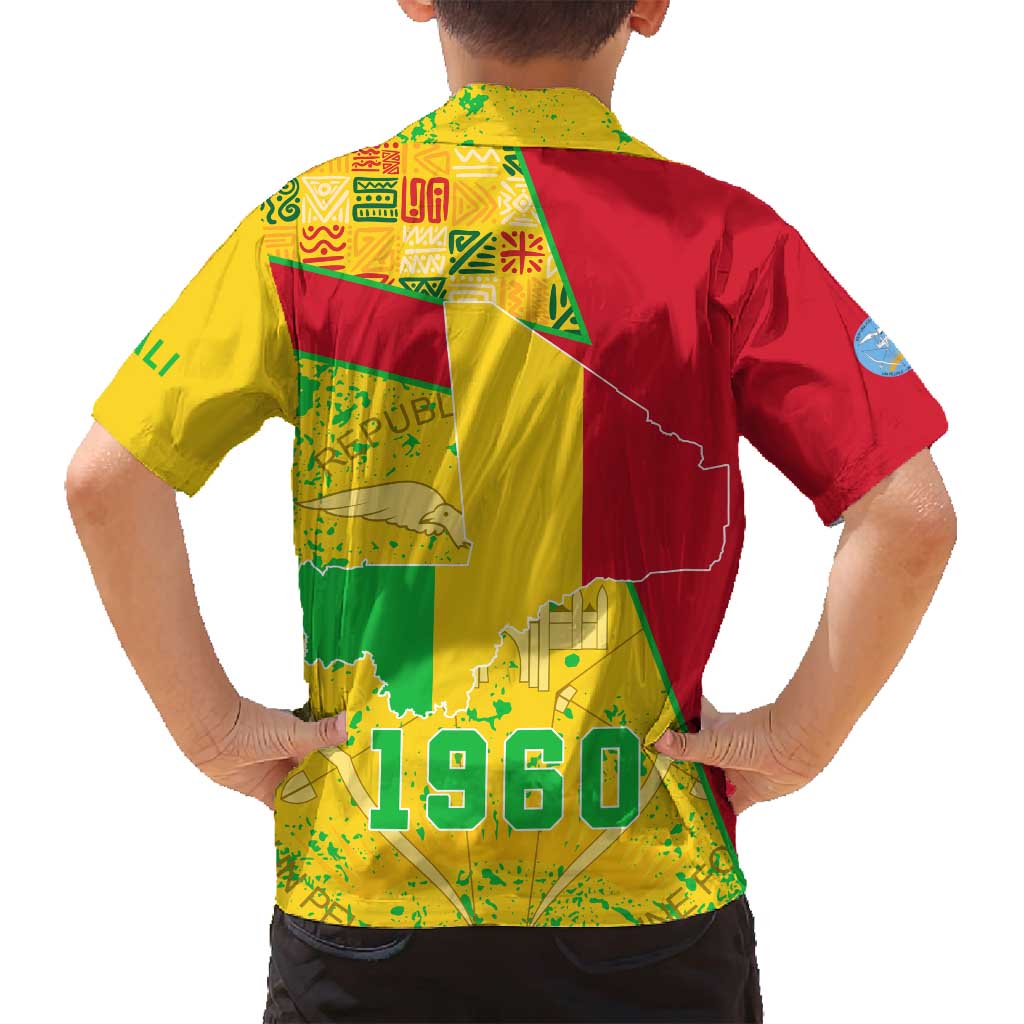 Mali Map Family Matching Off Shoulder Maxi Dress and Hawaiian Shirt Heart-Inspired Design with National Flag Colors