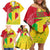 Mali Map Family Matching Off Shoulder Short Dress and Hawaiian Shirt Heart-Inspired Design with National Flag Colors