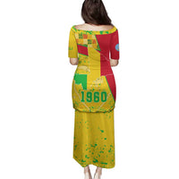 Mali Map Family Matching Puletasi and Hawaiian Shirt Heart-Inspired Design with National Flag Colors