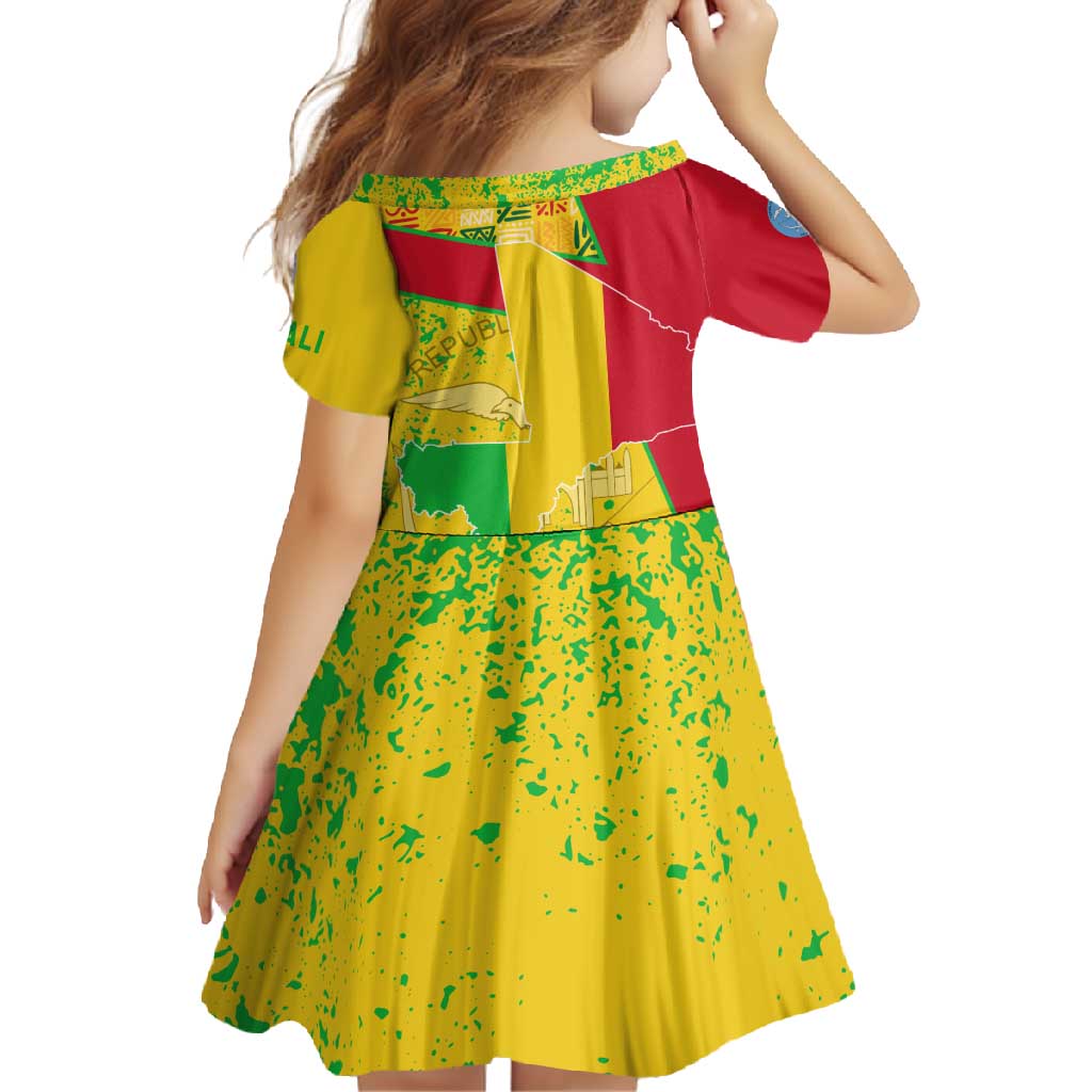 Mali Map Family Matching Summer Maxi Dress and Hawaiian Shirt Heart-Inspired Design with National Flag Colors