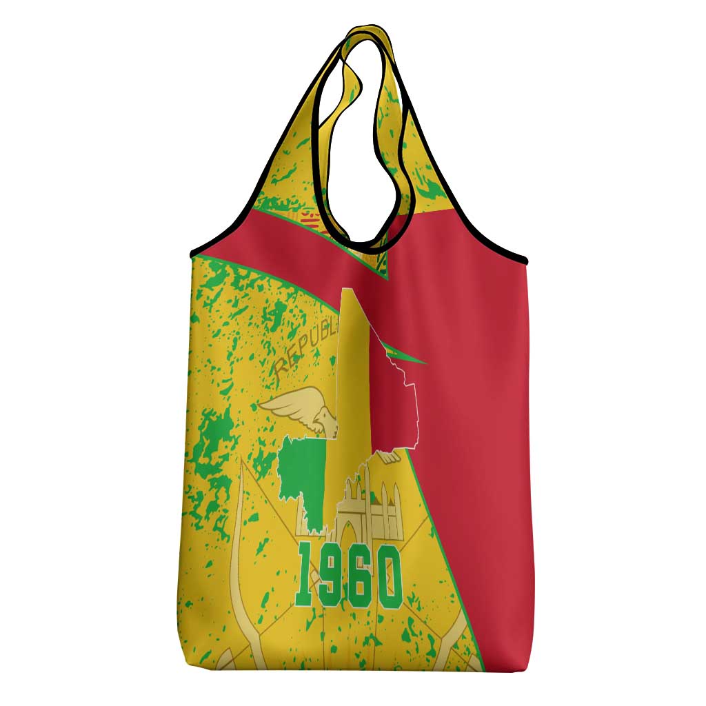 Mali Map Grocery Bag Heart-Inspired Design with National Flag Colors