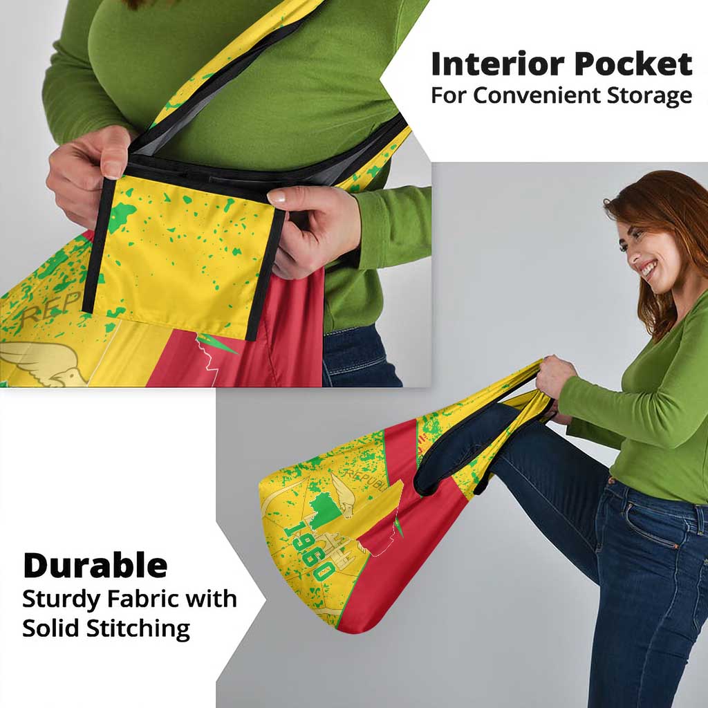 Mali Map Grocery Bag Heart-Inspired Design with National Flag Colors