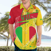 Mali Map Hawaiian Shirt Heart-Inspired Design with National Flag Colors