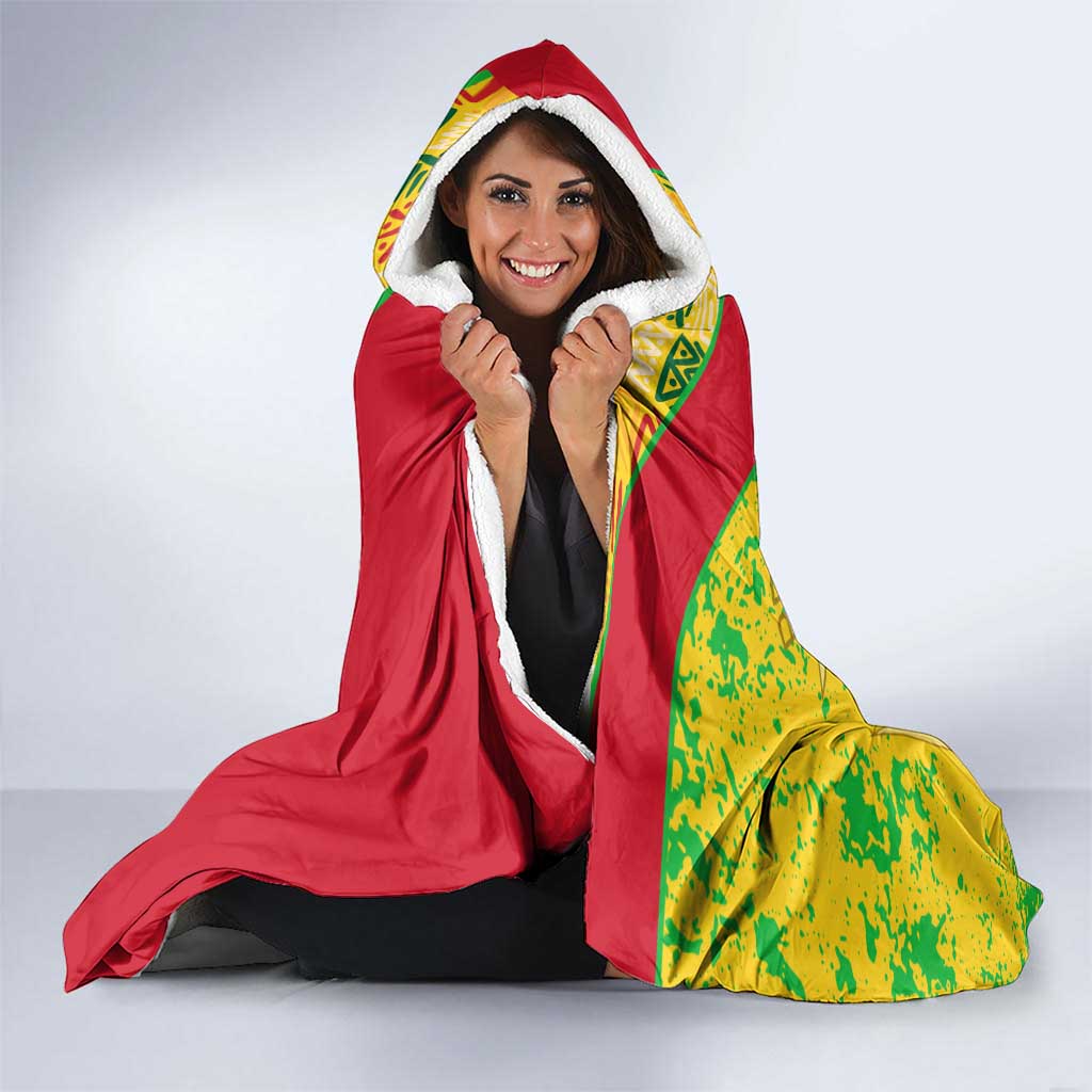 Mali Map Hooded Blanket Heart-Inspired Design with National Flag Colors