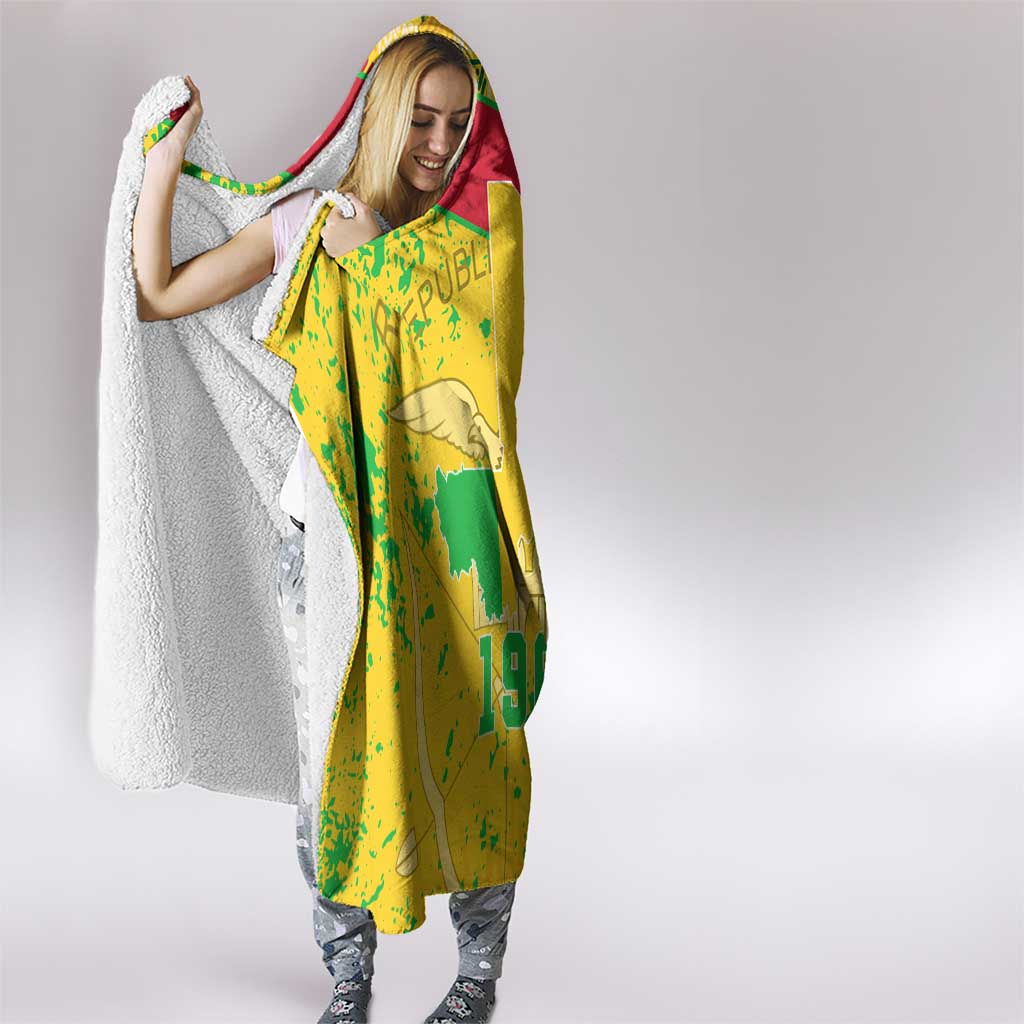 Mali Map Hooded Blanket Heart-Inspired Design with National Flag Colors