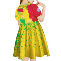 Mali Map Kid Short Sleeve Dress Heart-Inspired Design with National Flag Colors