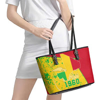 Mali Map Leather Tote Bag Heart-Inspired Design with National Flag Colors