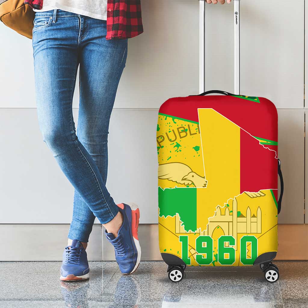 Mali Map Luggage Cover Heart-Inspired Design with National Flag Colors