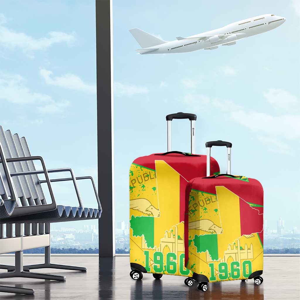 Mali Map Luggage Cover Heart-Inspired Design with National Flag Colors