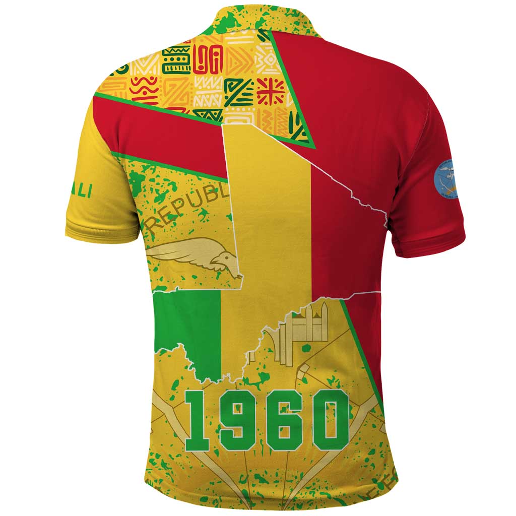 Mali Map Polo Shirt Heart-Inspired Design with National Flag Colors