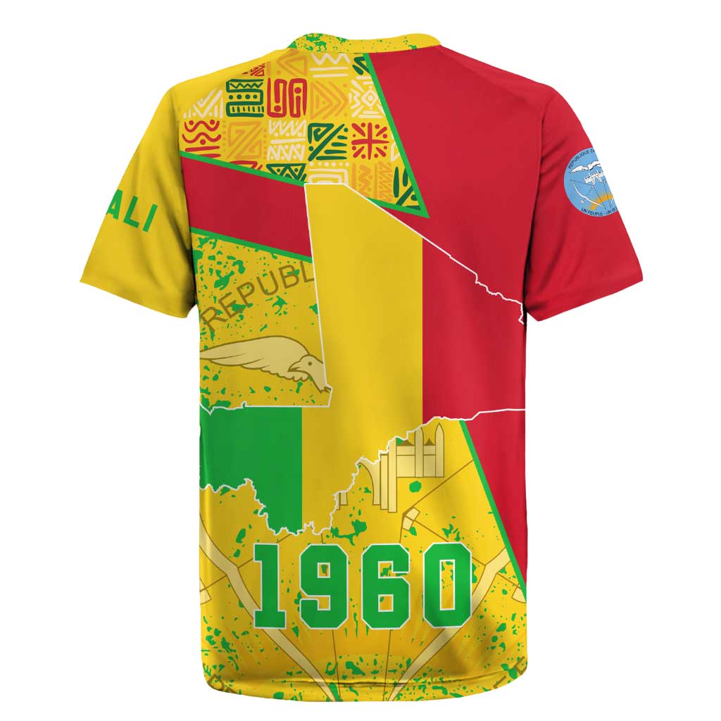 Mali Map Rugby Jersey Heart-Inspired Design with National Flag Colors