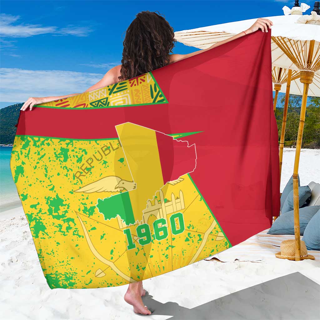 Mali Map Sarong Heart-Inspired Design with National Flag Colors