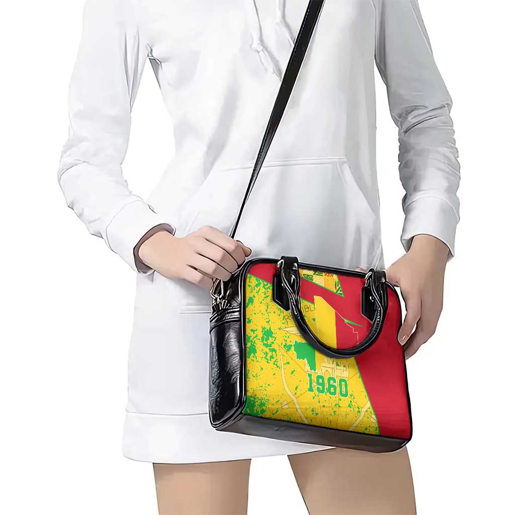 Mali Map Shoulder Handbag Heart-Inspired Design with National Flag Colors