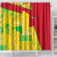 Mali Map Shower Curtain Heart-Inspired Design with National Flag Colors
