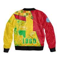 Mali Map Sleeve Zip Bomber Jacket Heart-Inspired Design with National Flag Colors