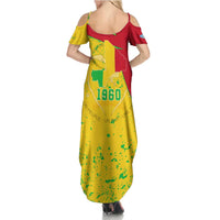 Mali Map Summer Maxi Dress Heart-Inspired Design with National Flag Colors