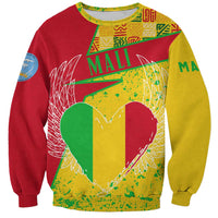 Mali Map Sweatshirt Heart-Inspired Design with National Flag Colors