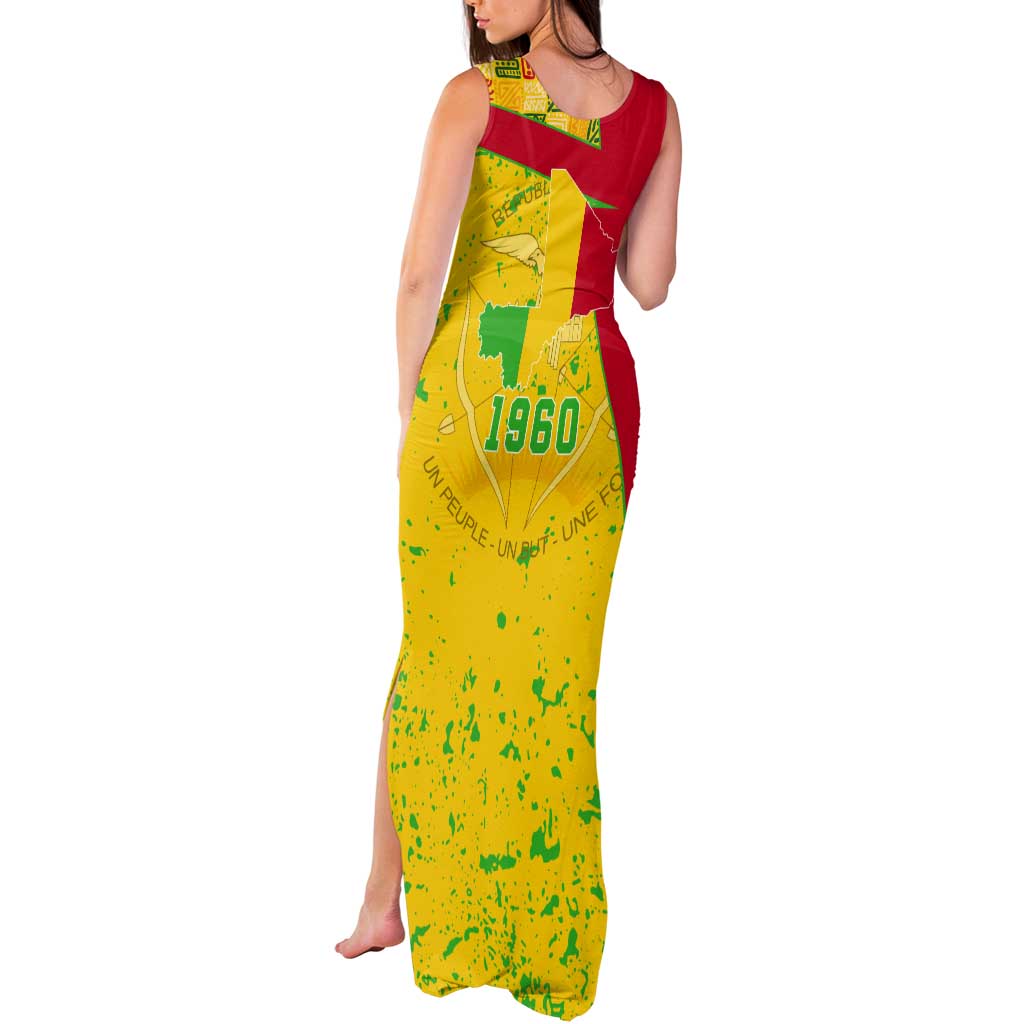 Mali Map Tank Maxi Dress Heart-Inspired Design with National Flag Colors