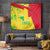 Mali Map Tapestry Heart-Inspired Design with National Flag Colors