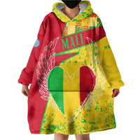Mali Map Wearable Blanket Hoodie Heart-Inspired Design with National Flag Colors