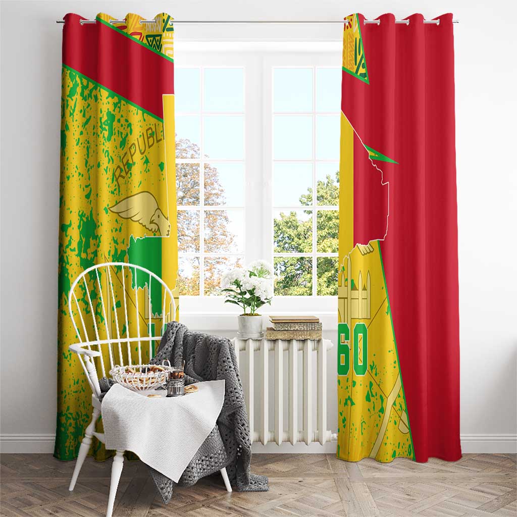 Mali Map Window Curtain Heart-Inspired Design with National Flag Colors