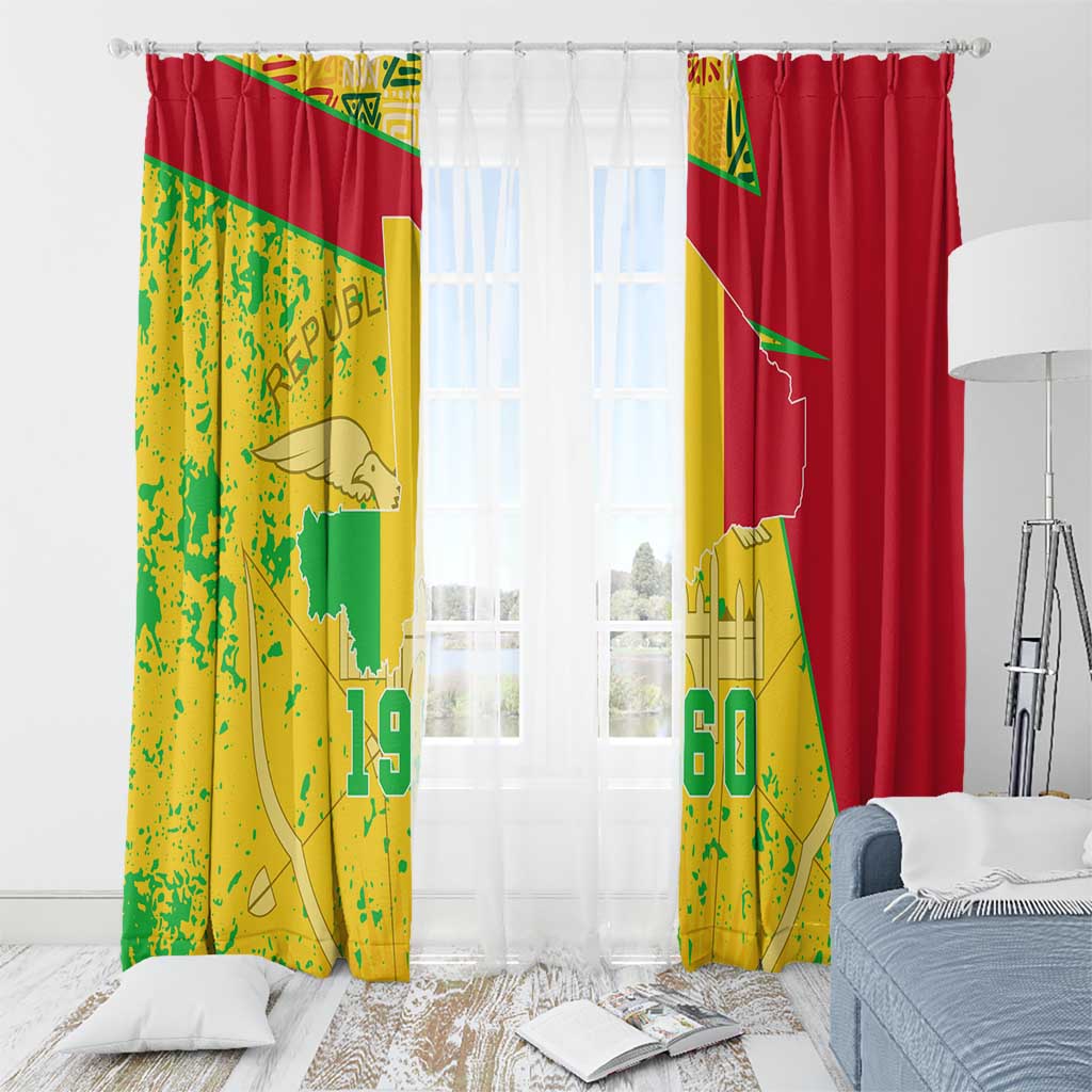 Mali Map Window Curtain Heart-Inspired Design with National Flag Colors