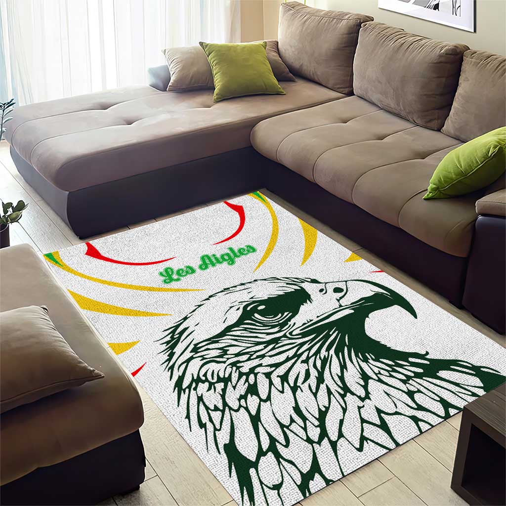 Mali Vulture Area Rug Sporty Style with National Flag Colors