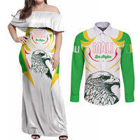 Mali Vulture Couples Matching Off Shoulder Maxi Dress and Long Sleeve Button Shirt Sporty Style with National Flag Colors